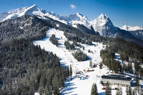 Hausberg region in Garmisch Classic area with Zugspitze