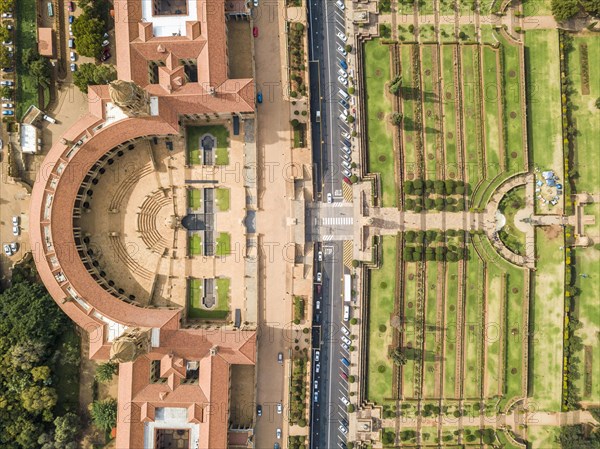 Aerial view of Unions building and Nelson Mandela garden