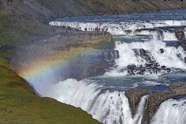 Waterfall Gullfoss with Rainbow