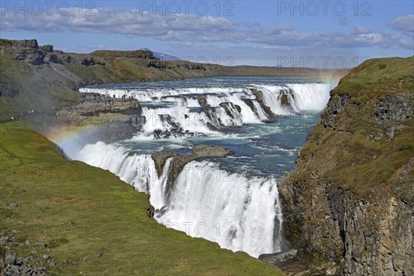 Waterfall Gullfoss with Rainbow