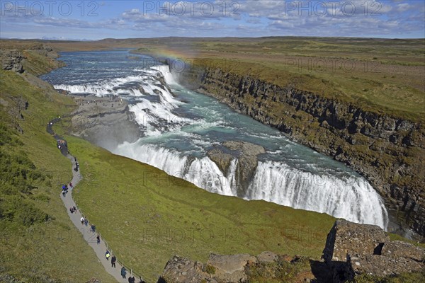 Waterfall Gullfoss with Rainbow