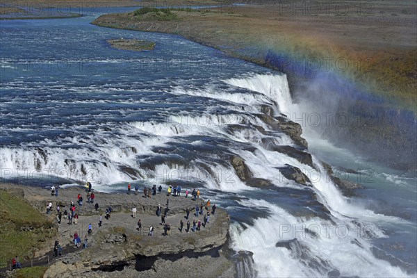 Waterfall Gullfoss with Rainbow