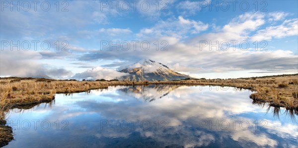 Water reflection in Pouakai Tarn