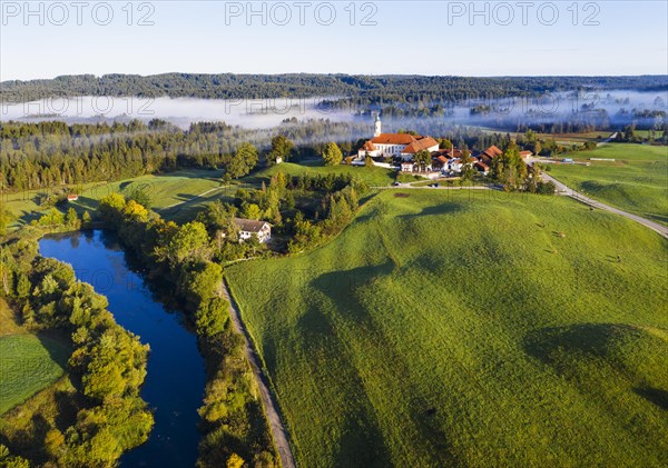 Reutberg Monastery and millpond