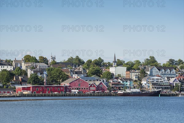 View over the bay of Lunenburg to the historic old town and the Fisheries Museum of the Atlantic