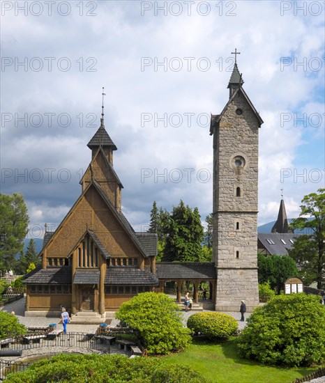 Romanesque stave church Wang with bell tower