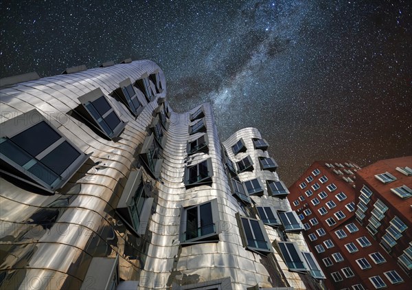 Gehry buildings at night