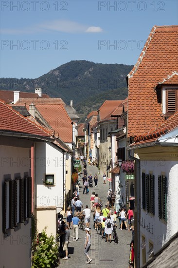 Tourists in the pedestrian zone