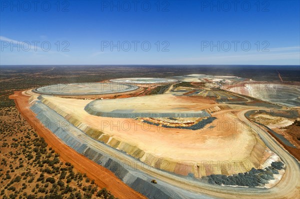 Aerial view of open cut gold mine