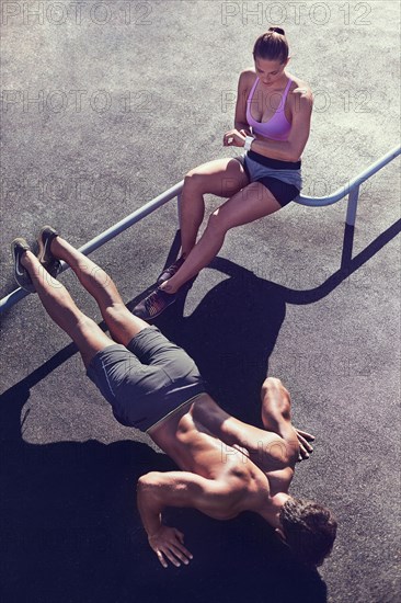 Couple in a Outdoor gym