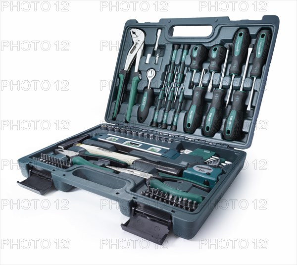 Tool case with various screwdrivers