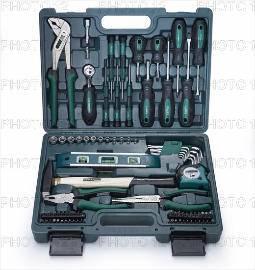 Tool case with various screwdrivers