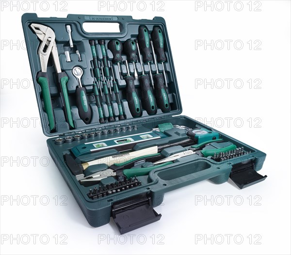 Tool case with various screwdrivers