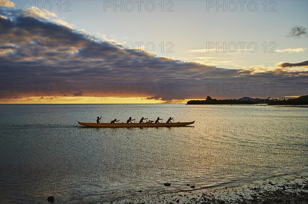 Canoe in the sea at Waialae Beach Park