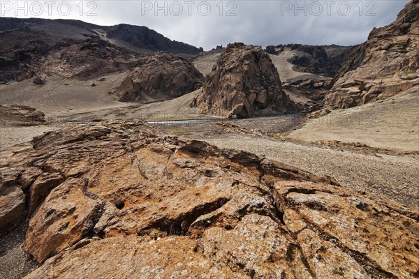 Bizarre landscape with lava rocks and pumice stone at the Dragon's Gorge