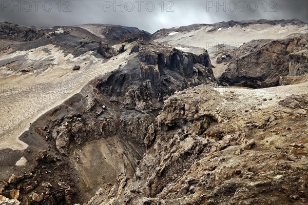 Bizarre landscape with lava rocks and pumice stone at the Dragon's Gorge