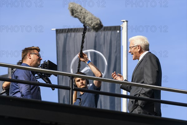 The Prime Minister of Baden-Wurttemberg Winfried Kretschmann during an interview