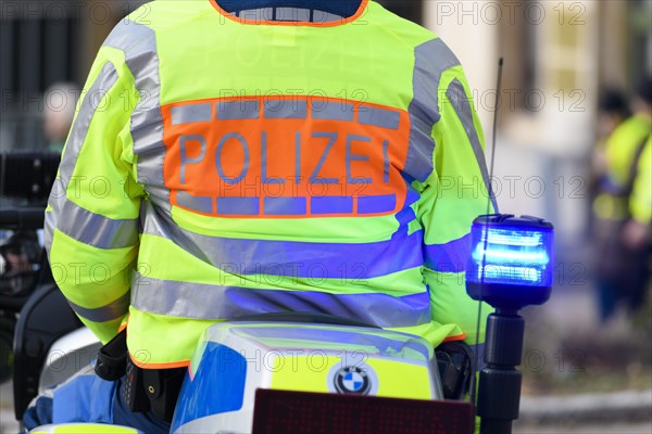 Police officer on motorcycle