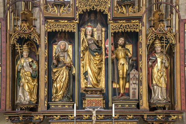 Cross altar in the catholic city parish church St. Georg