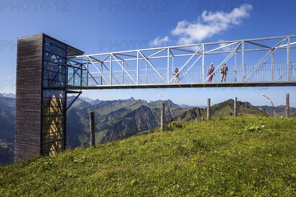 Glass panorama lift at the Walmendingerhornbahn mountain station