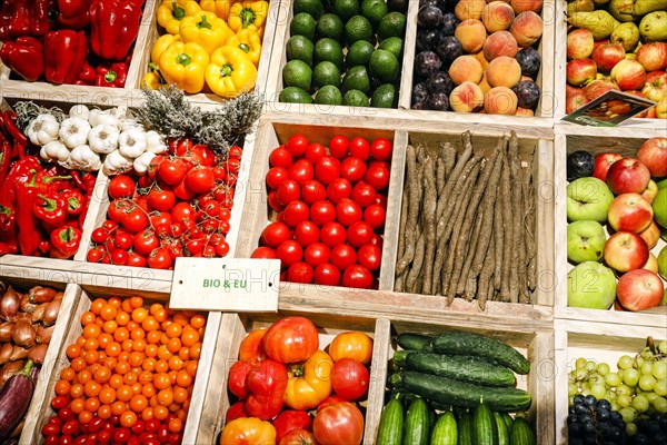 Organic vegetables in the organic market at the ANUGA food fair