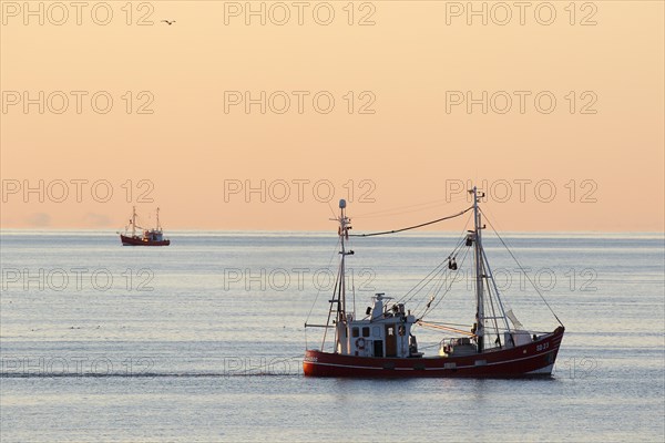 Fishing boat on fishing trip in the evening light