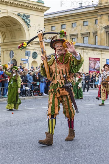 Crossbow archer in historical uniform