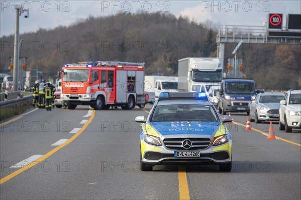 Police car on the freeway