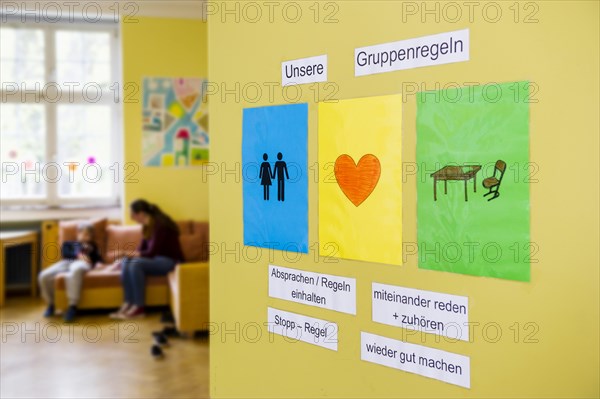 Door of a group room of an all-day school