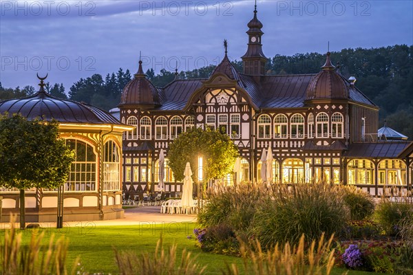 Spa hotel at dusk