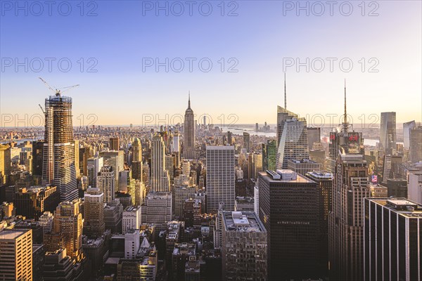 View of Midtown and Downtown Manhattan and Empire State Building from Top of the Rock Observation Center