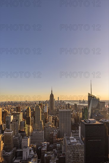 View of Midtown and Downtown Manhattan and Empire State Building from Top of the Rock Observation Center