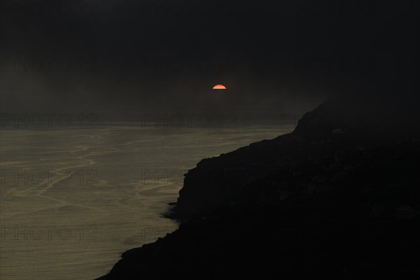 Dramatic cloudy sky at sunset