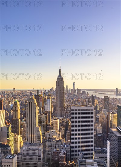 View of Midtown and Downtown Manhattan and Empire State Building from Top of the Rock Observation Center