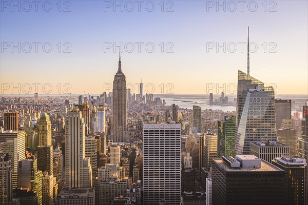 View of Midtown and Downtown Manhattan and Empire State Building from Top of the Rock Observation Center