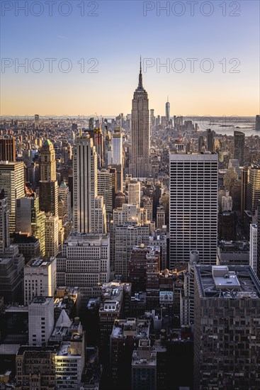 View of Midtown and Downtown Manhattan and Empire State Building from Top of the Rock Observation Center