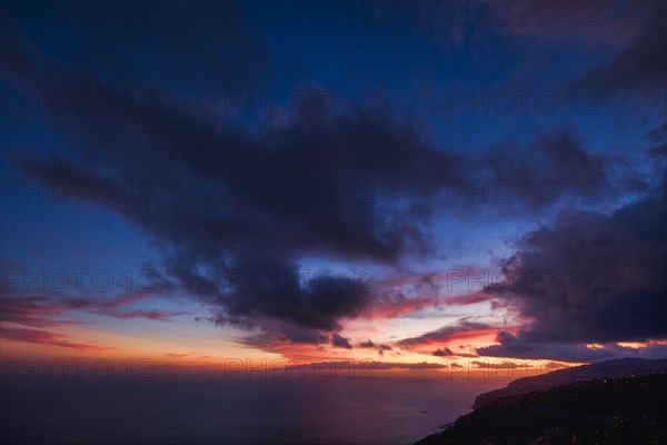 Dramatic cloudy sky at sunset