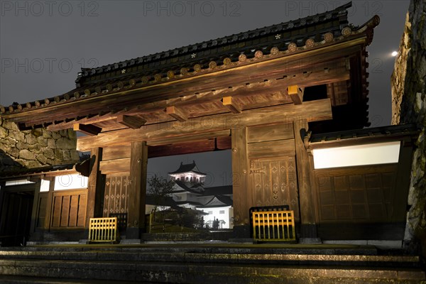 Japanese castle at night