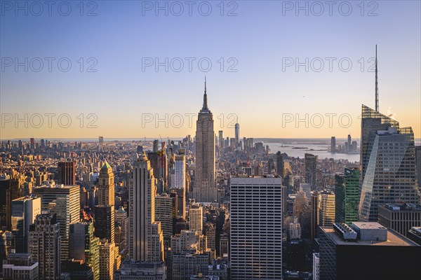 View of Midtown and Downtown Manhattan and Empire State Building from Top of the Rock Observation Center