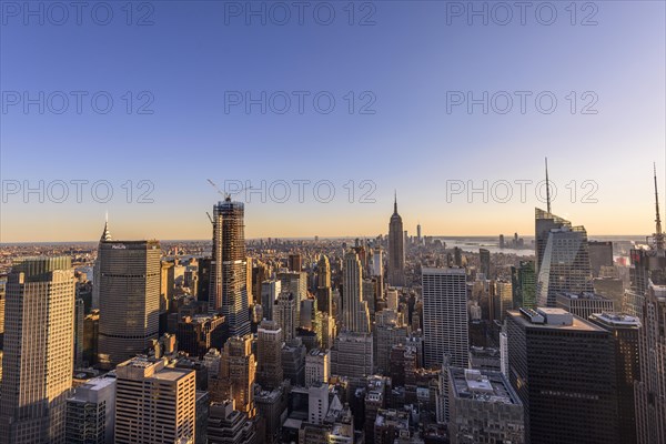 View of Midtown and Downtown Manhattan and Empire State Building from Top of the Rock Observation Center