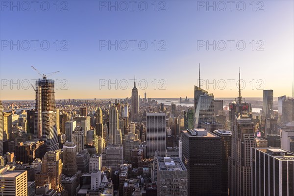 View of Midtown and Downtown Manhattan and Empire State Building from Top of the Rock Observation Center