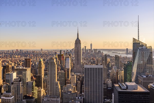 View of Midtown and Downtown Manhattan and Empire State Building from Top of the Rock Observation Center