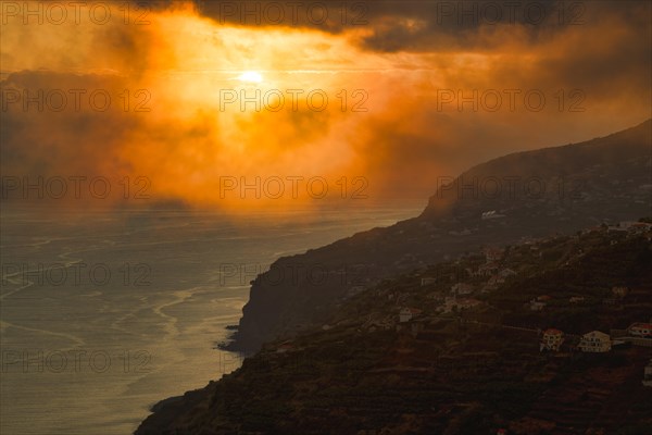 Dramatic cloudy sky at sunset