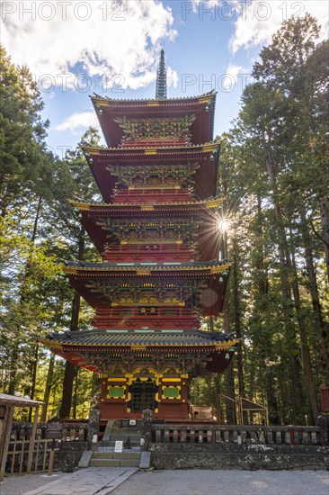 Decorated five-storey pagoda