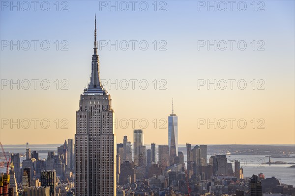 View of Midtown and Downtown Manhattan and Empire State Building from Top of the Rock Observation Center