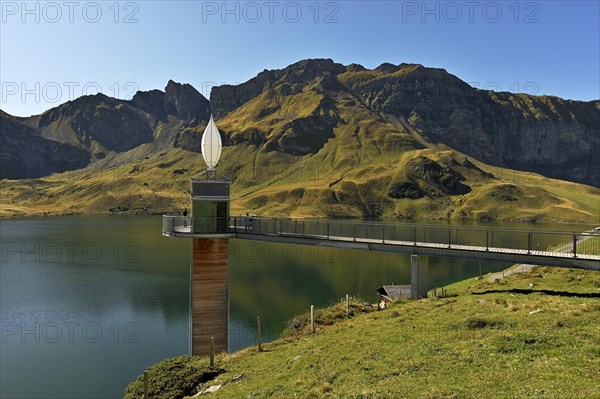 Panorama lift with viewing platform at Lake Melchsee