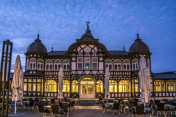 Spa hotel at dusk