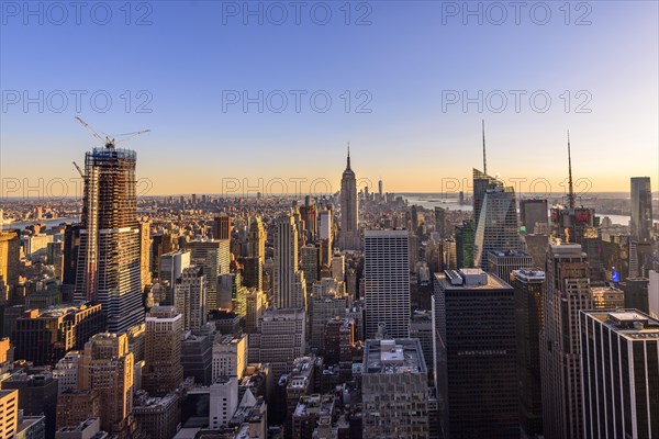 View of Midtown and Downtown Manhattan and Empire State Building from Top of the Rock Observation Center