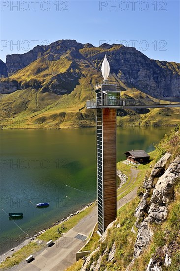 Panorama lift with viewing platform at Lake Melchsee