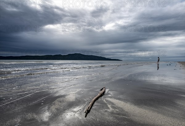 Beach Waikanae Beach with dramatic clouds